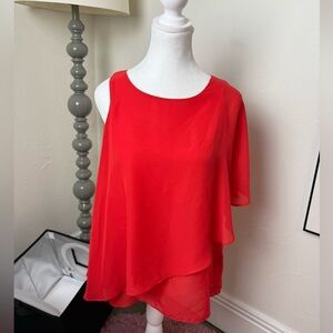 The Limited “Outback Red” Red Overlay Blouse – Size XS